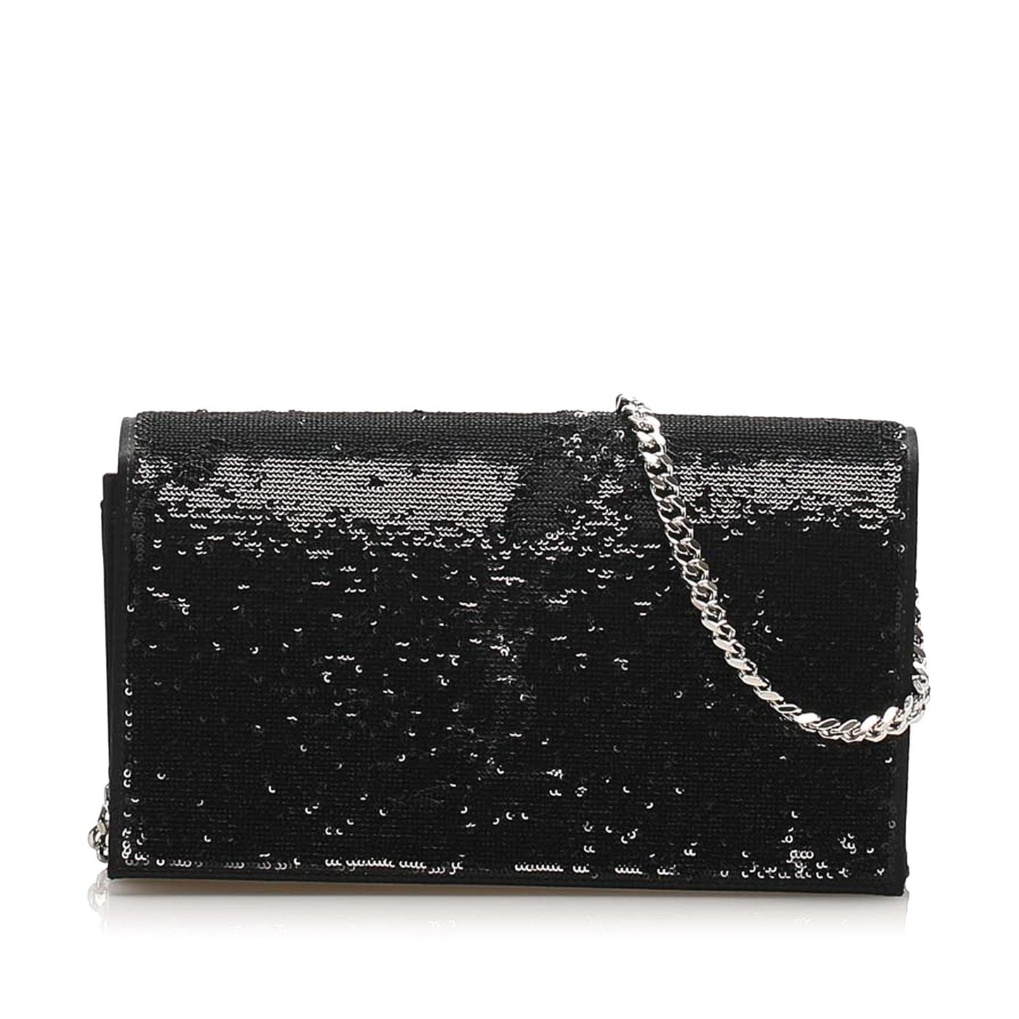 Saint Laurent Monogram Sequined Wallet on Chain (SHG-24959