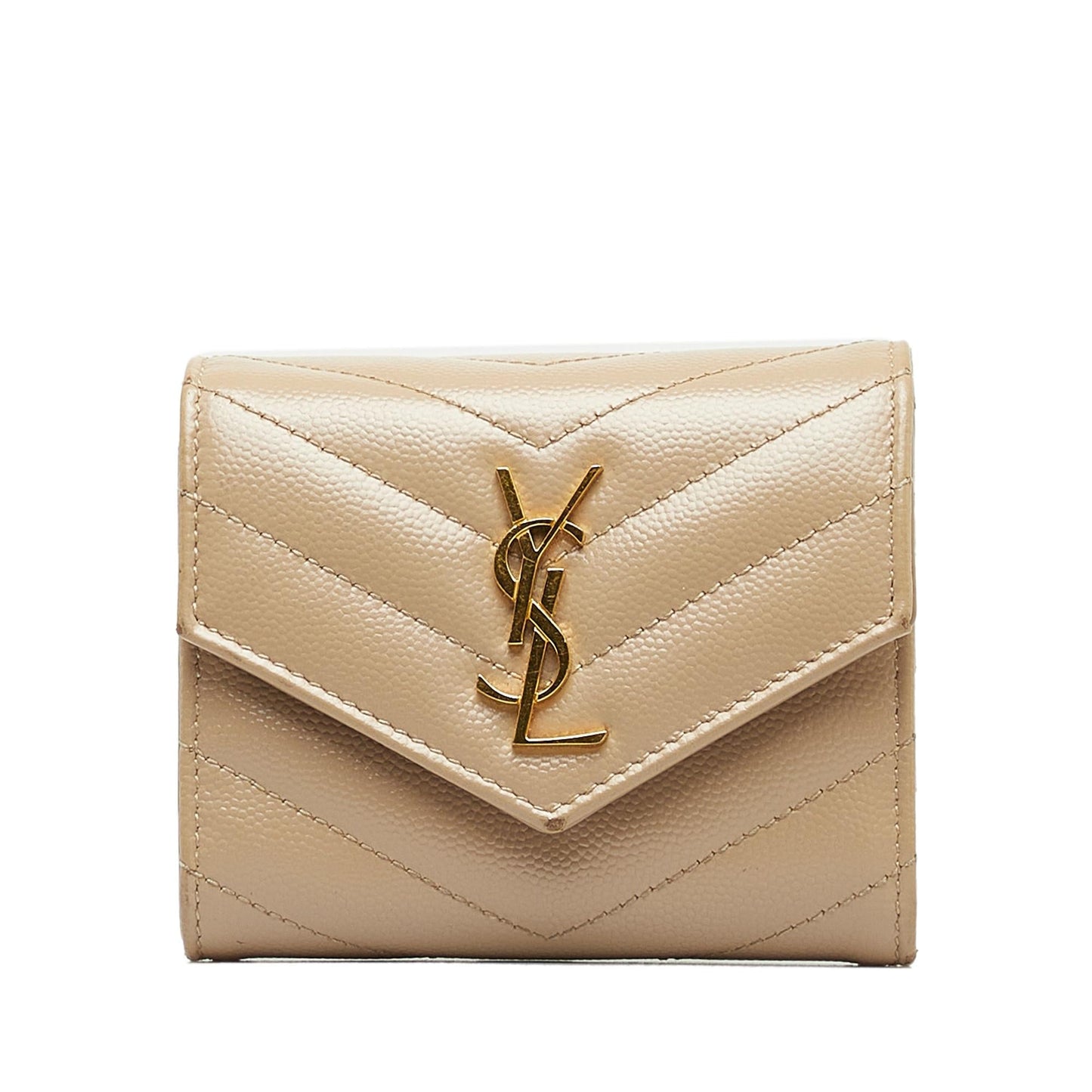 Saint Laurent Monogram V Stitch Wallet (SHG-tPcMVa