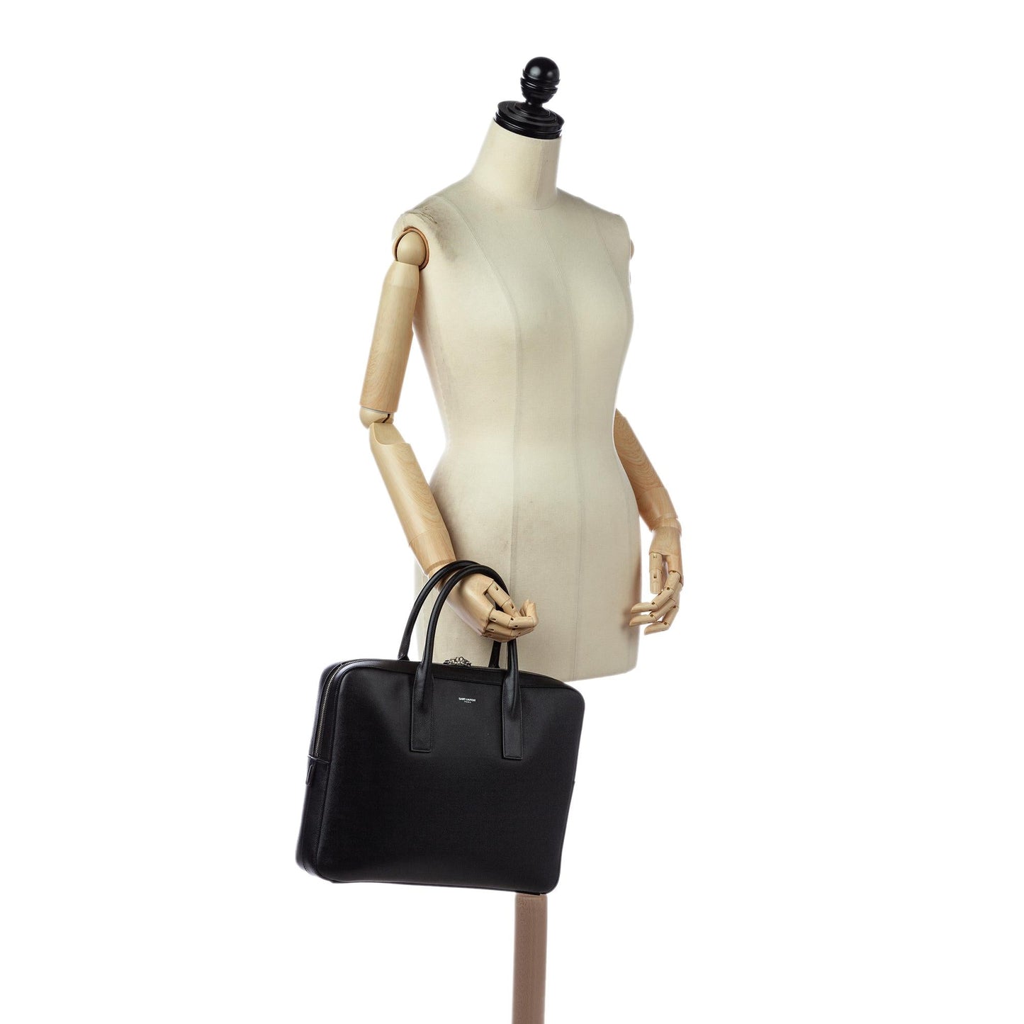 Saint Laurent Museum Leather Briefcase (SHG-31559