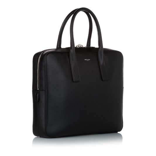 Saint Laurent Museum Leather Briefcase (SHG-31559