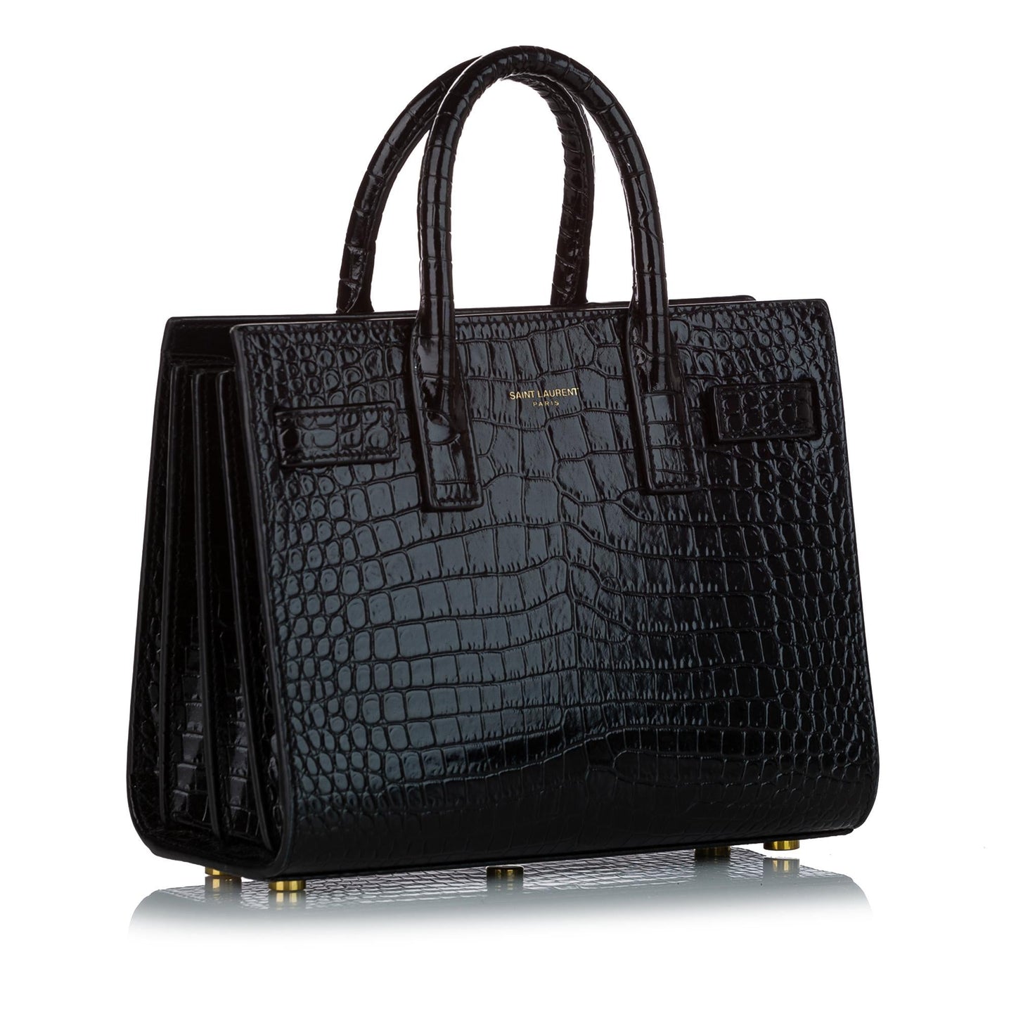 Saint Laurent Nano Sac De Jour Embossed Leather Satchel (SHG-25199