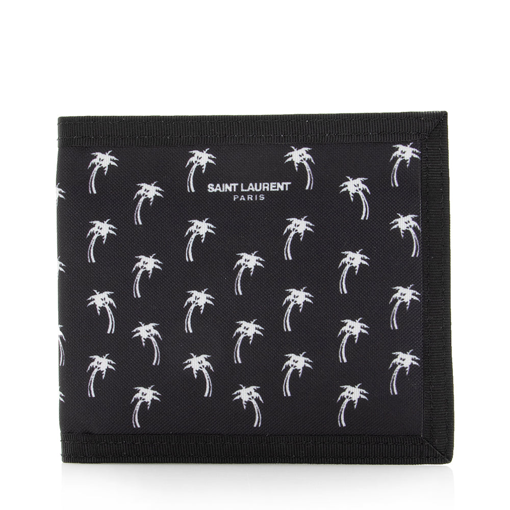 Saint Laurent Canvas Palm Tree Bifold Wallet 17875