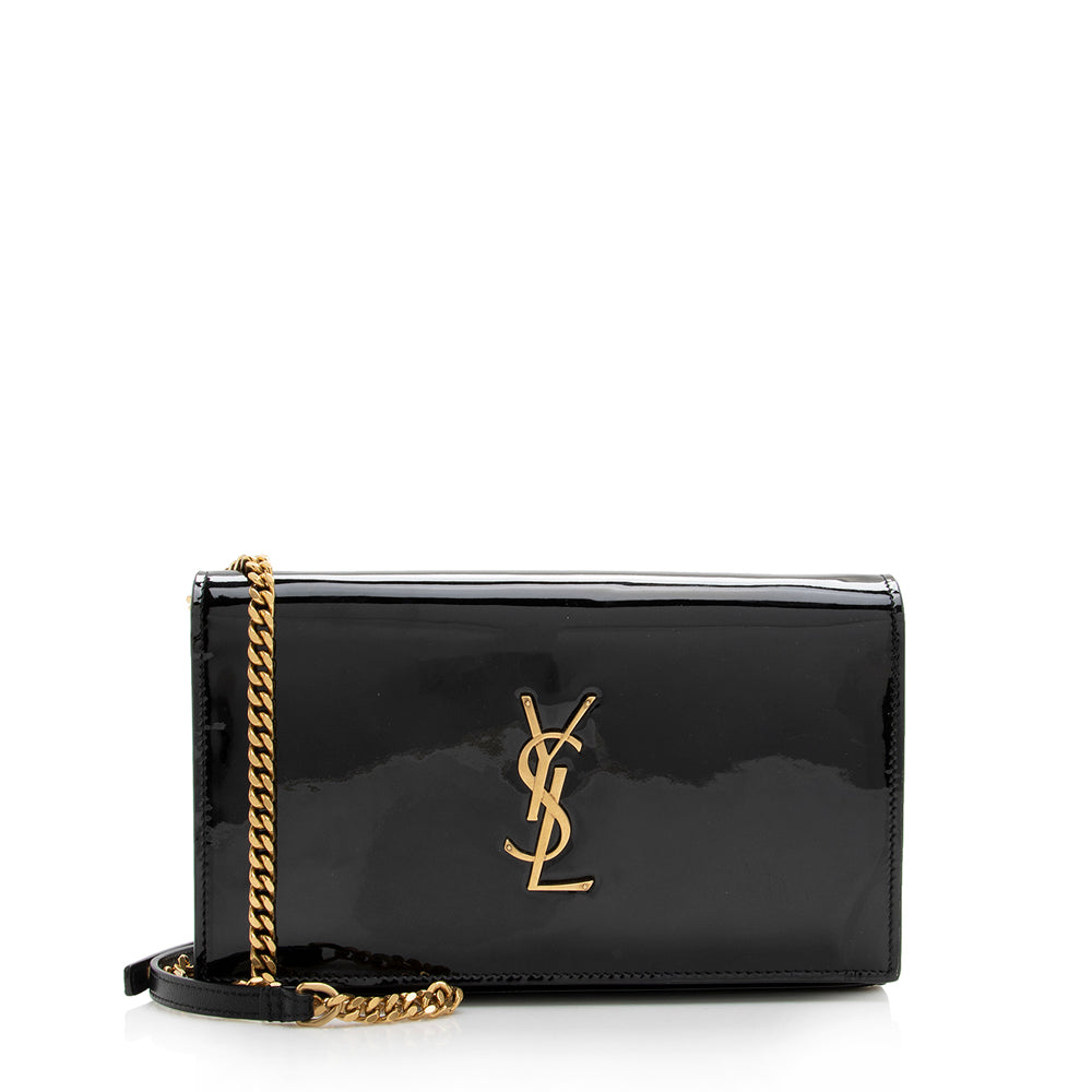 Saint Laurent Patent Calfskin Monogram Kate Wallet on Chain Bag 18096