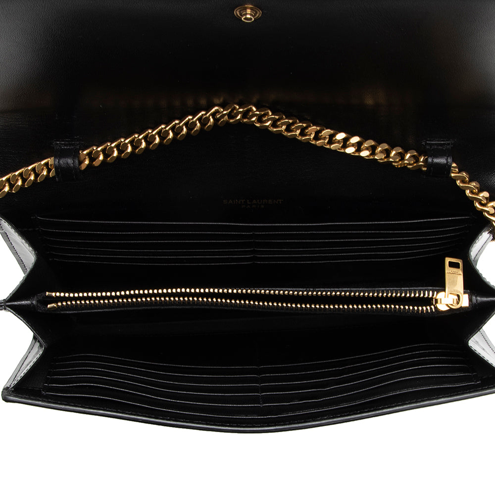 Saint Laurent Patent Calfskin Monogram Kate Wallet on Chain Bag 18096