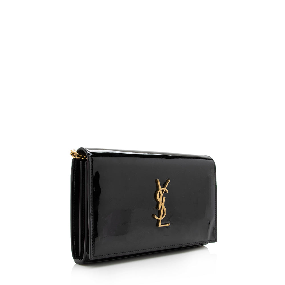 Saint Laurent Patent Calfskin Monogram Kate Wallet on Chain Bag 18096
