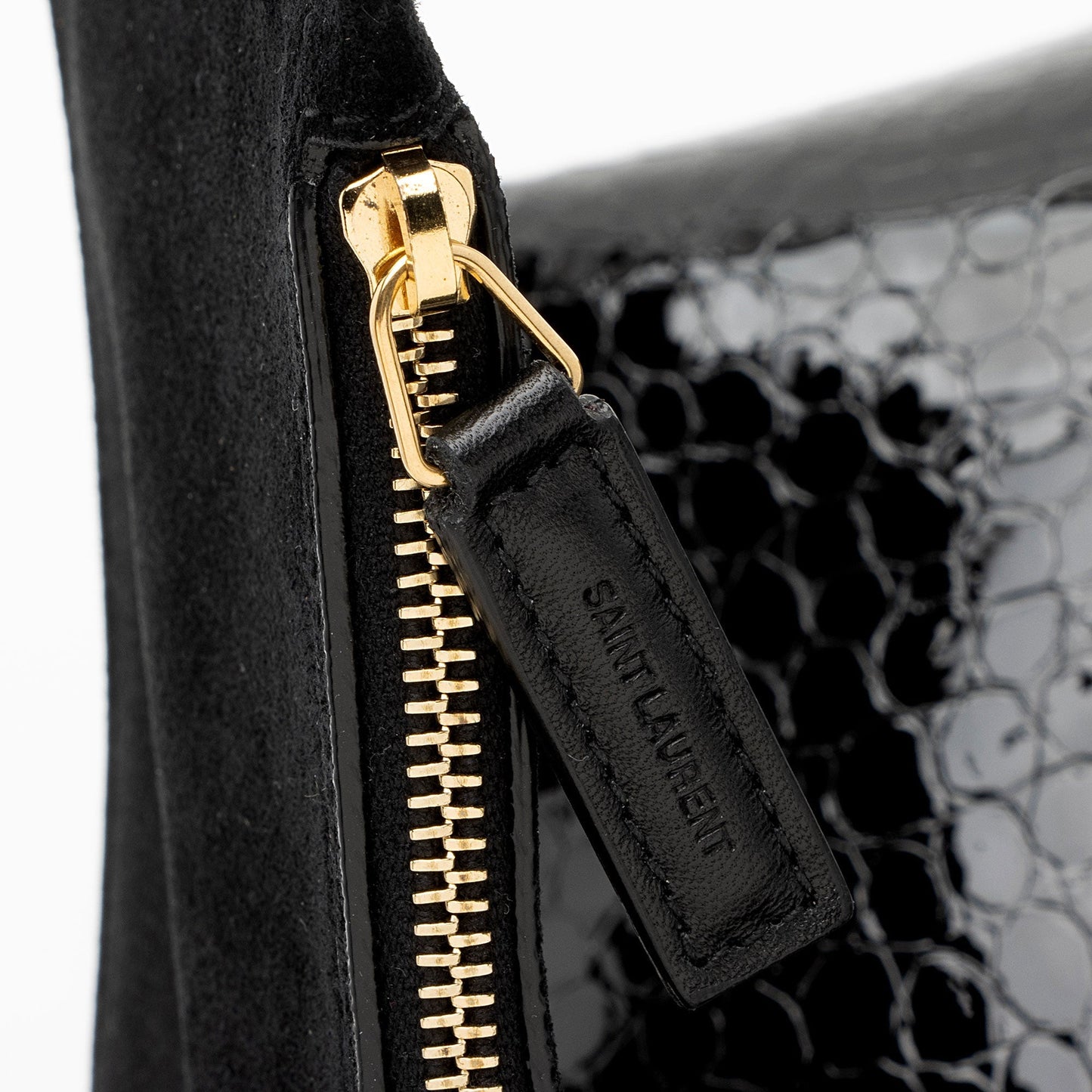 Saint Laurent Patent Croc Embossed Leather Suzanne Medium Hobo ob9qRW