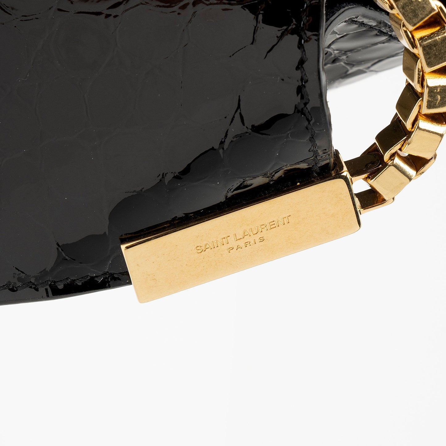 Saint Laurent Patent Croc Embossed Leather Suzanne Medium Hobo ob9qRW