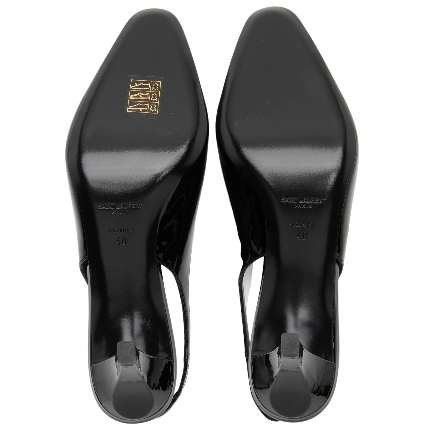 Saint Laurent Patent Leather Carole Slingback Pumps - Size 10 / 40 nC31aU