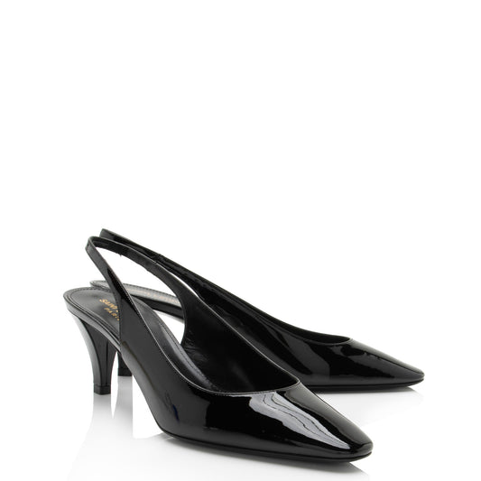 Saint Laurent Patent Leather Carole Slingback Pumps - Size 10 / 40 nC31aU