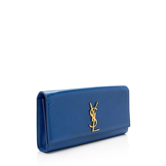 Saint Laurent Patent Leather Grain de Poudre Monogram Kate Clutch S0NwZU