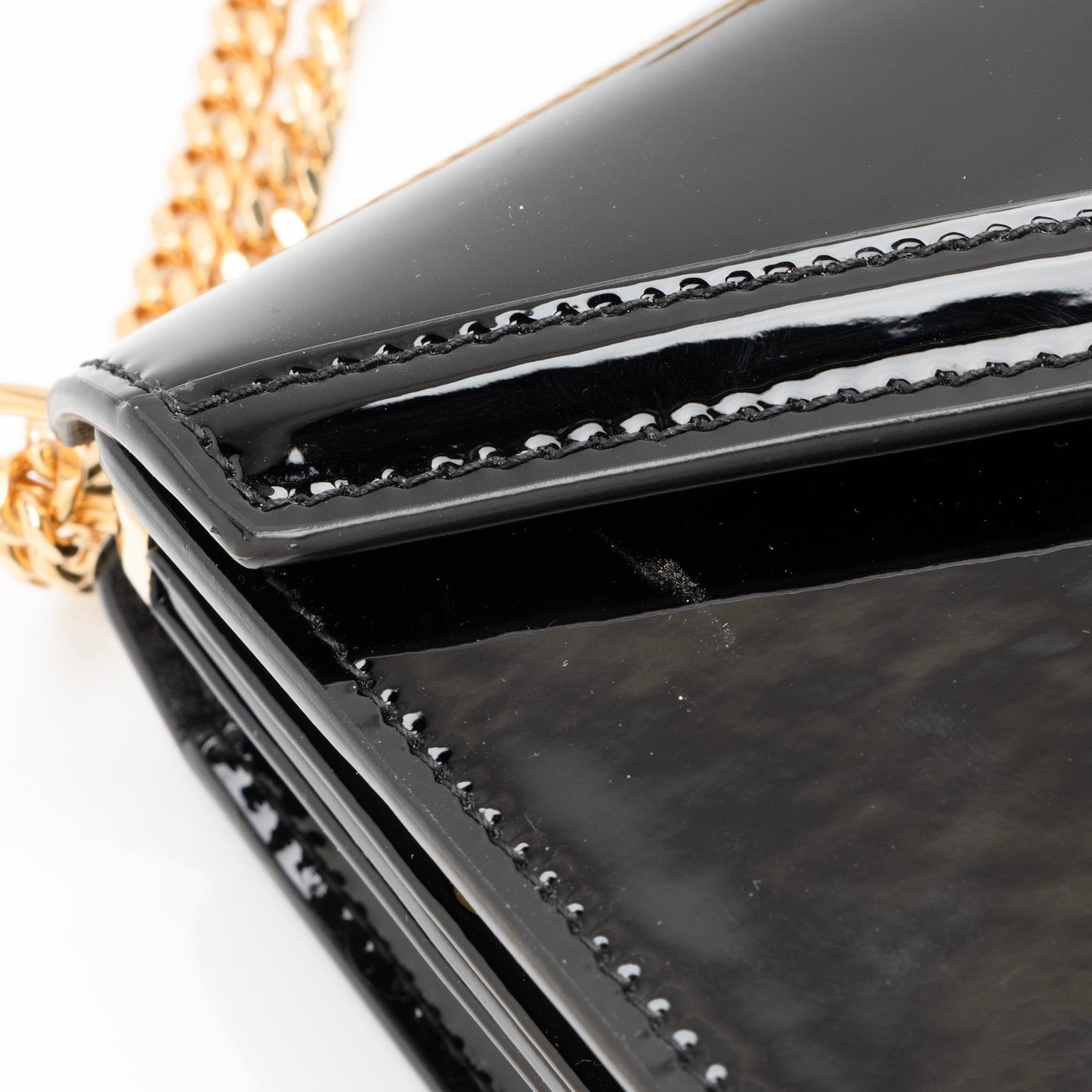 Saint Laurent Patent Leather Monogram Cassandra Medium Chain Bag 23411