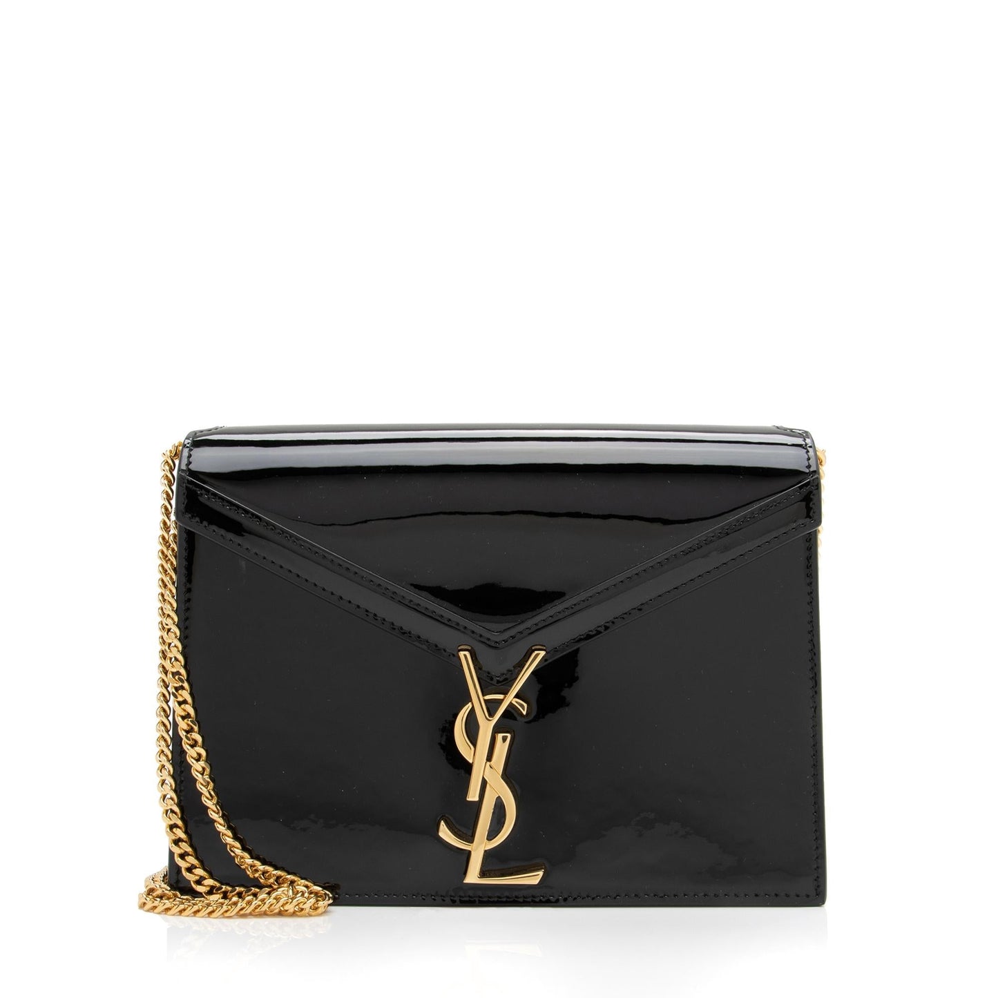 Saint Laurent Patent Leather Monogram Cassandra Medium Chain Bag 23411