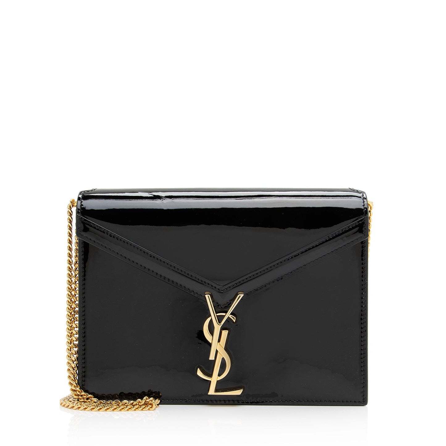 Saint Laurent Patent Leather Monogram Cassandra Medium Chain Bag 23413