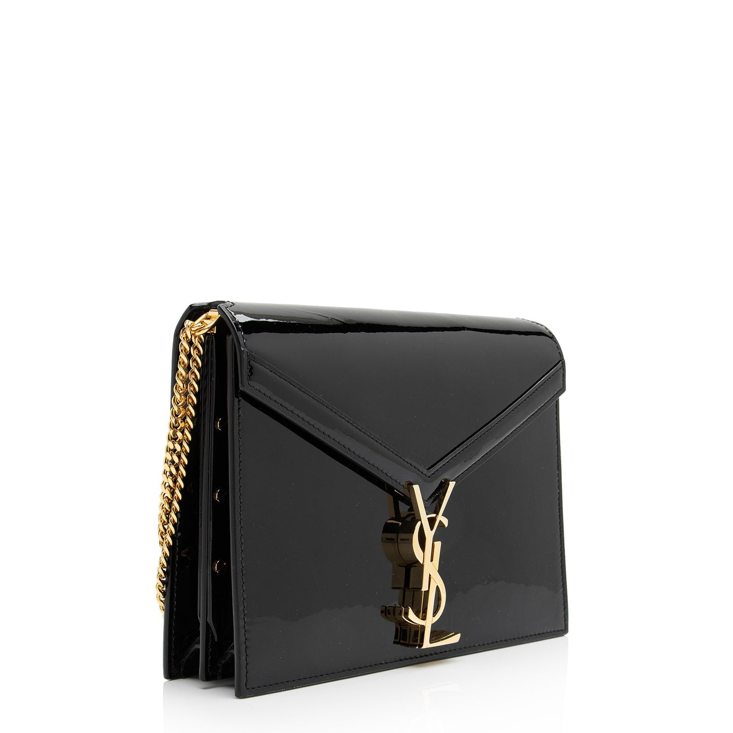 Saint Laurent Patent Leather Monogram Cassandra Medium Chain Bag 23413