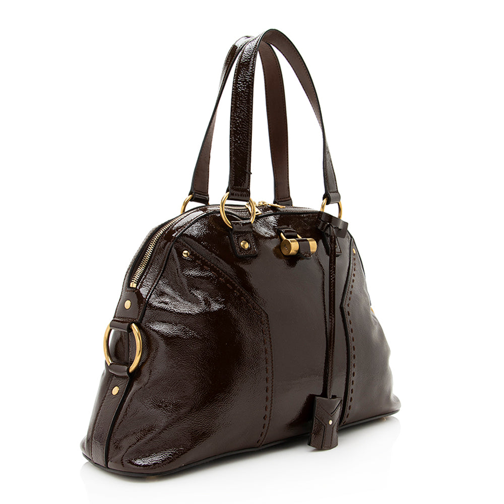 Saint Laurent Patent Leather Muse Large Satchel 19843