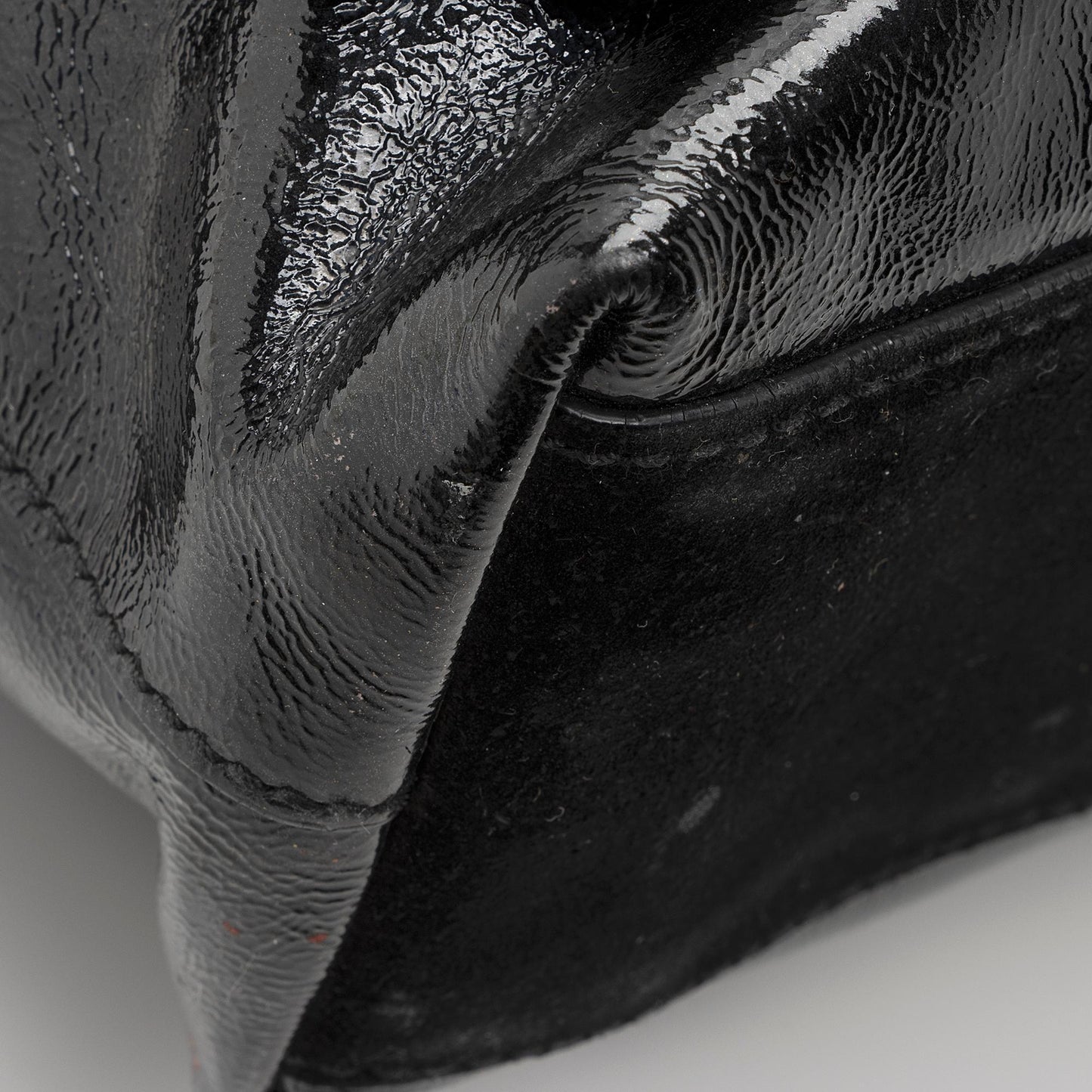 Saint Laurent Patent Leather Suede Fringe Tote 22368