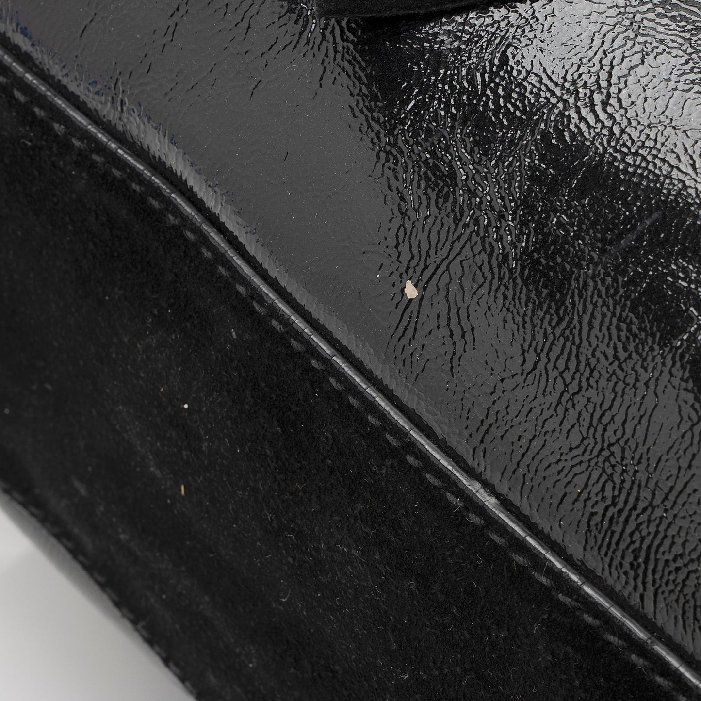 Saint Laurent Patent Leather Suede Fringe Tote 22368
