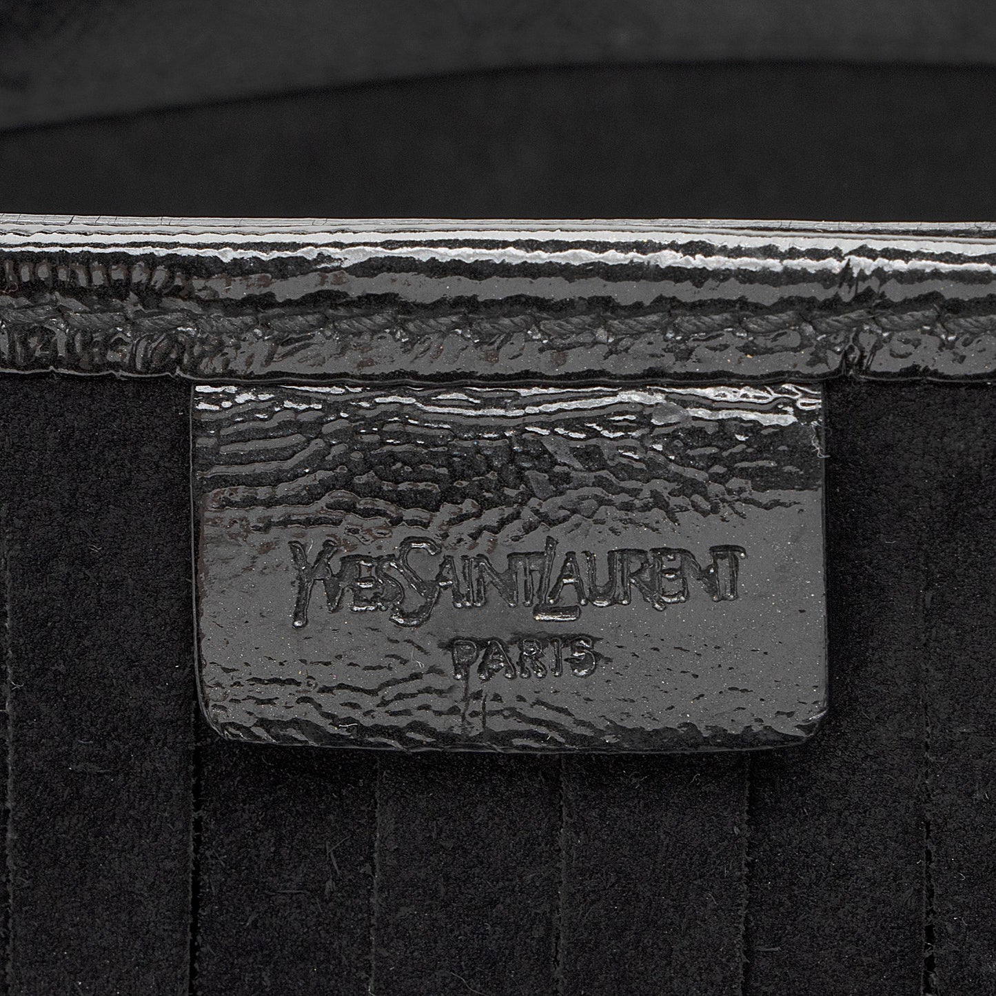 Saint Laurent Patent Leather Suede Fringe Tote 22368