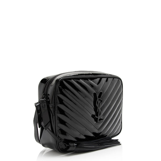 Saint Laurent Matelasse Patent Leather Monogram Lou Camera Bag 23056