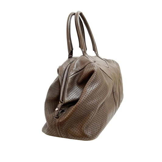 Saint Laurent Perforated Easy Leather Tote Bag (SHG-30978