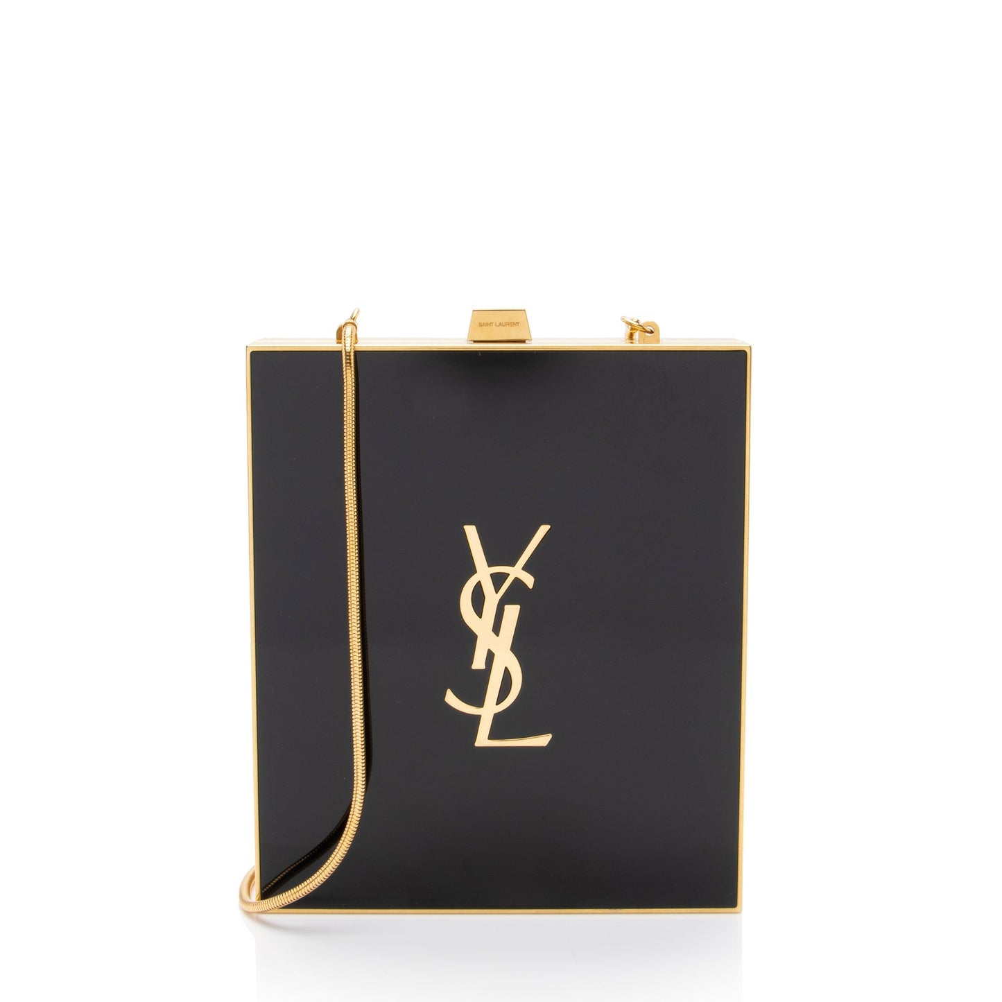 Saint Laurent Plexiglass Minaudiere Tuxedo Monogram Box Shoulder Bag neNwyi