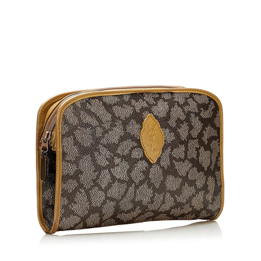Saint Laurent Printed PVC Clutch (SHG-35250