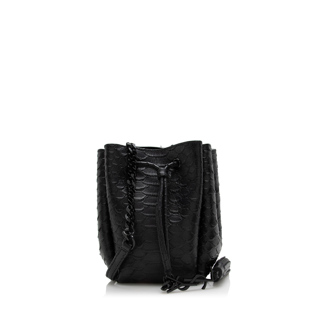 Saint Laurent Python Embossed Calfskin Mini Bucket Bag - FINAL SALE 17106