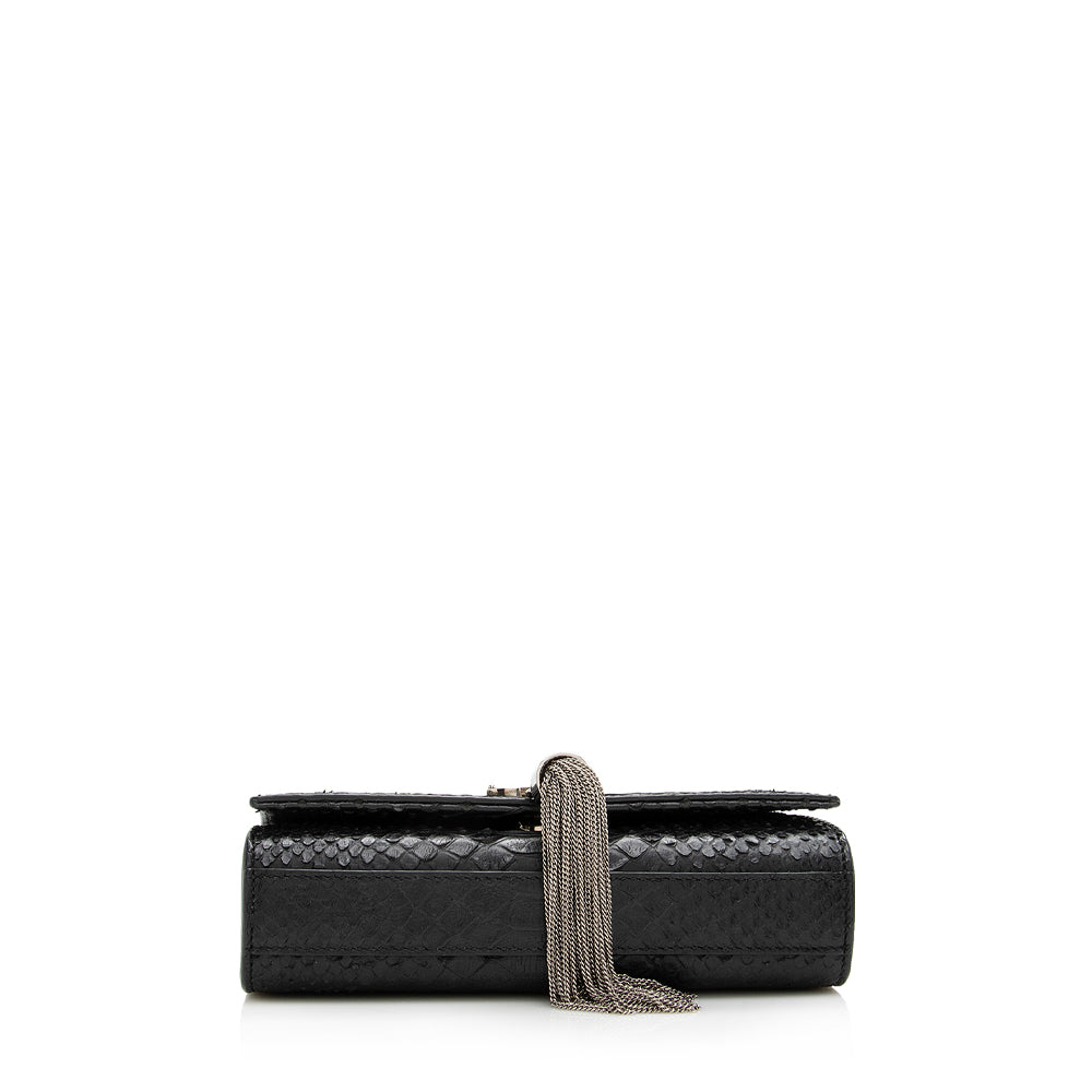 Saint Laurent Python Embossed Leather Kate Tassel Small Shoulder Bag 21463