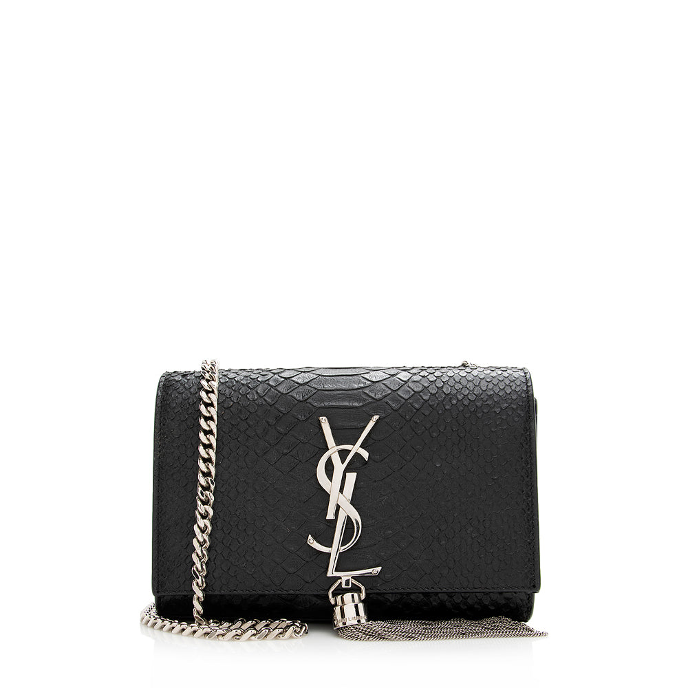 Saint Laurent Python Embossed Leather Kate Tassel Small Shoulder Bag 21463