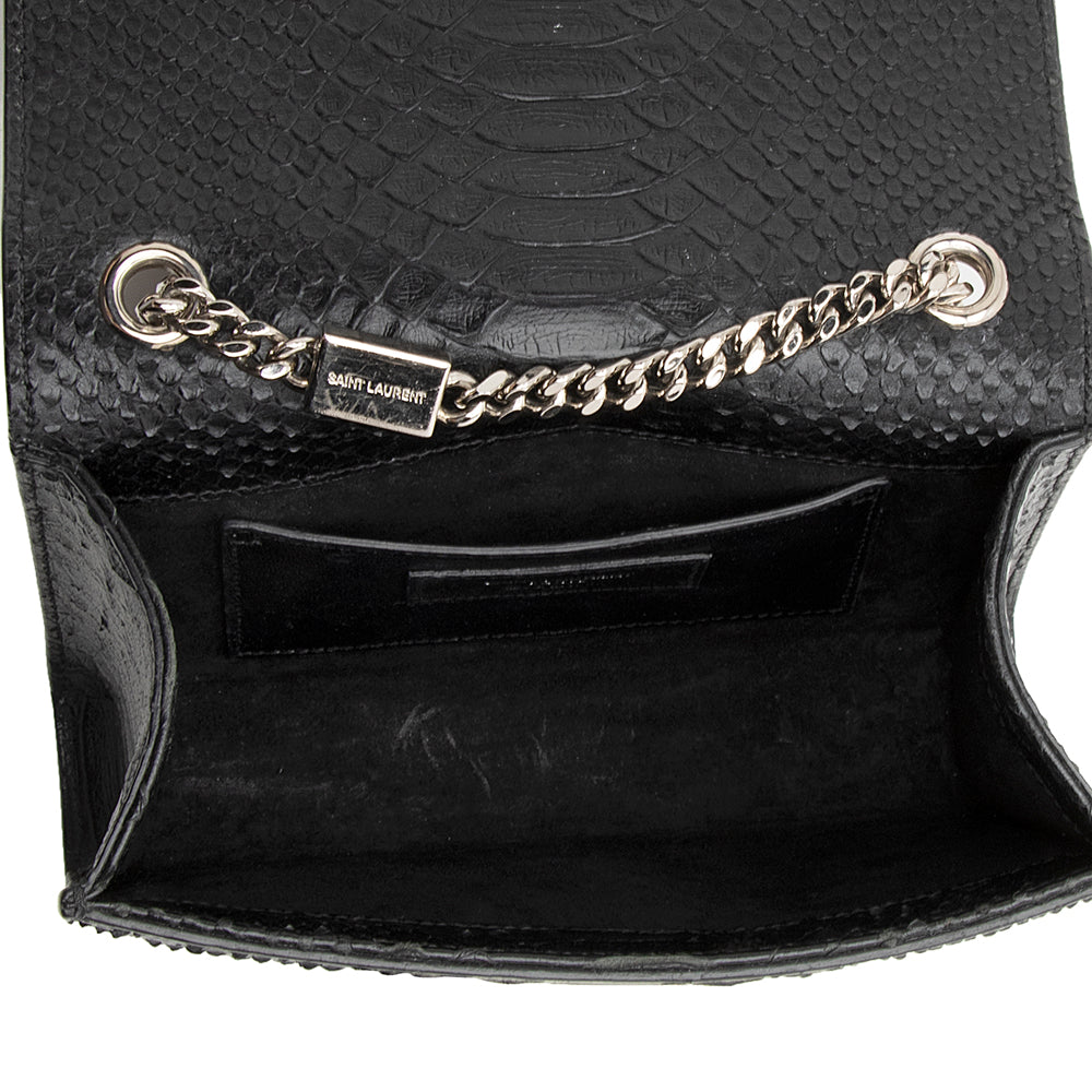 Saint Laurent Python Embossed Leather Kate Tassel Small Shoulder Bag 21463