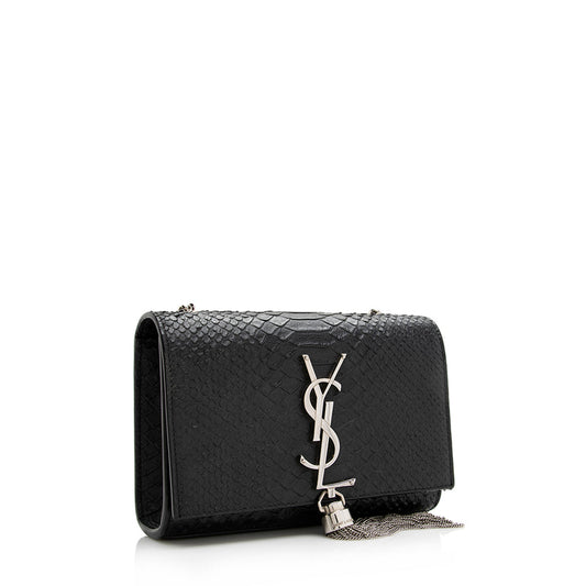 Saint Laurent Python Embossed Leather Kate Tassel Small Shoulder Bag 21463