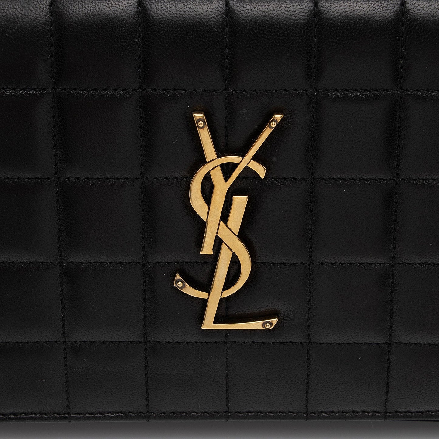 Saint Laurent Quilted Lambskin Monogram Cassandre Chain Wallet 4bOtX7