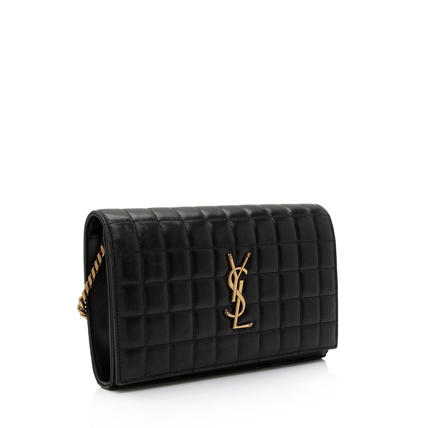 Saint Laurent Quilted Lambskin Monogram Cassandre Chain Wallet 4bOtX7