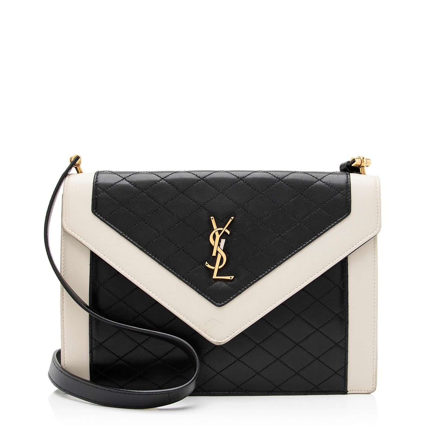 Saint Laurent Quilted Lambskin Monogram Gaby Shoulder Bag 23711