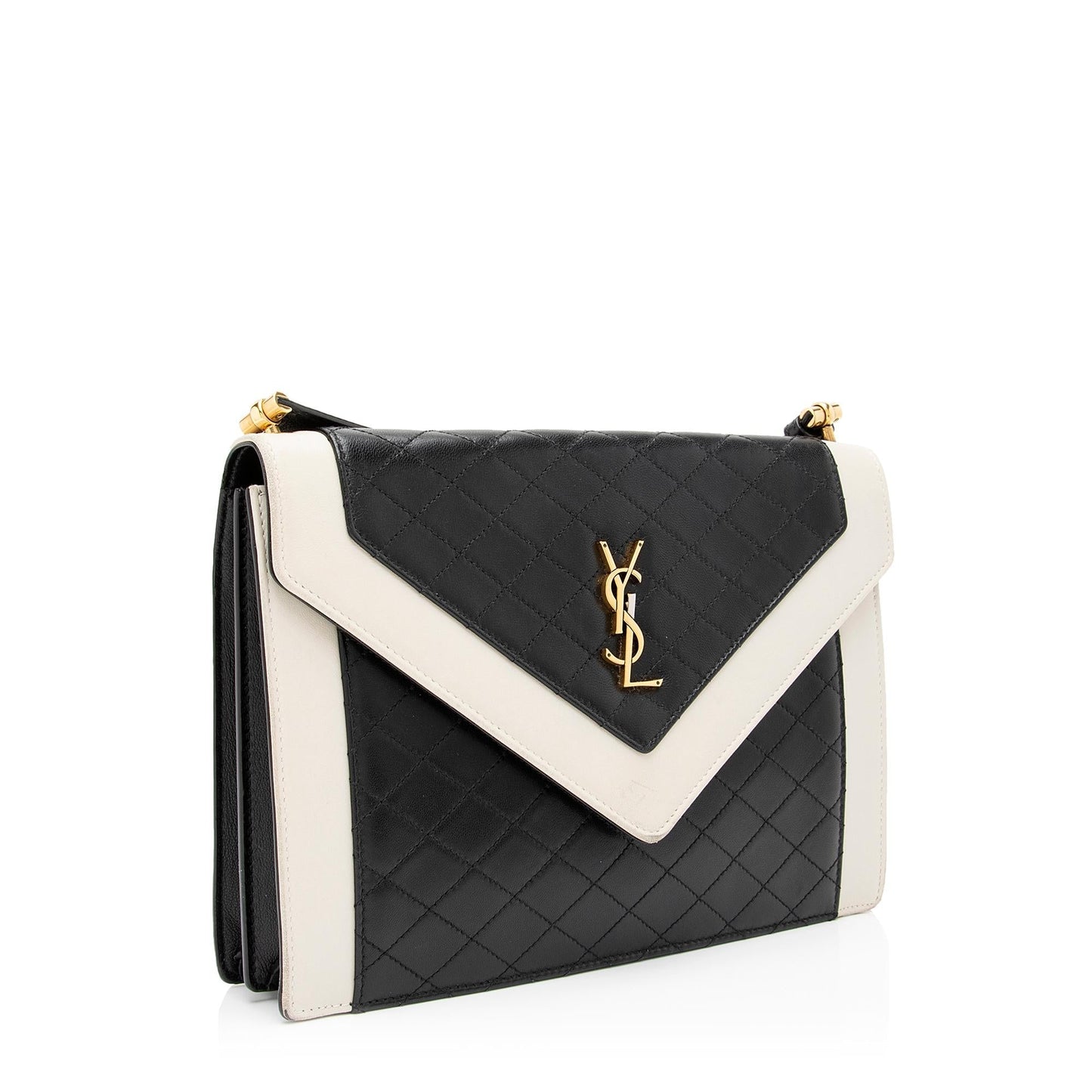 Saint Laurent Quilted Lambskin Monogram Gaby Shoulder Bag 23711