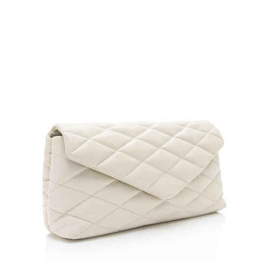 Saint Laurent Quilted Lambskin Puffer Sade Clutch Acb2VB