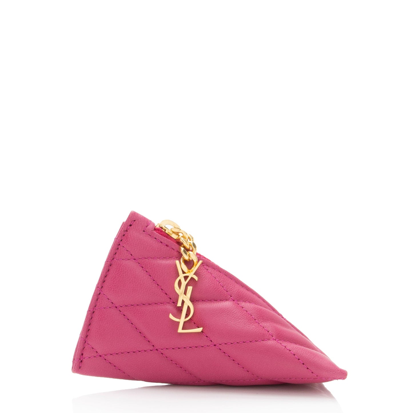Saint Laurent Quilted Lambskin Triangle Charm ptmawZ