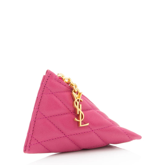 Saint Laurent Quilted Lambskin Triangle Charm ptmawZ