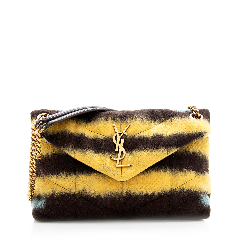 Saint Laurent Quilted Wool Loulou Puffer Shoulder Bag 19271