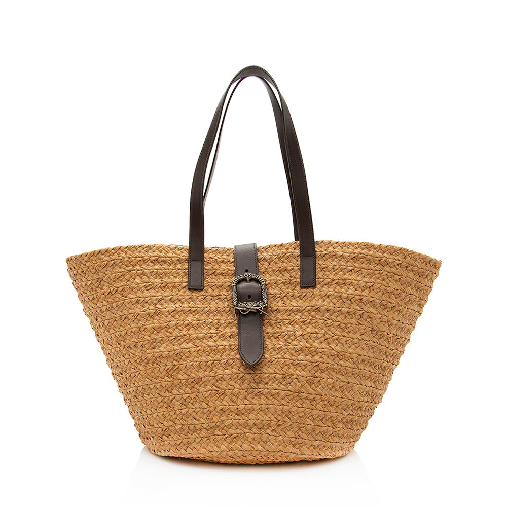 Saint Laurent Raffia Panier Tote 19939
