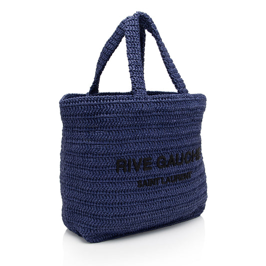 Saint Laurent Raffia Crochet Rive Gauche Tote wRDZQh