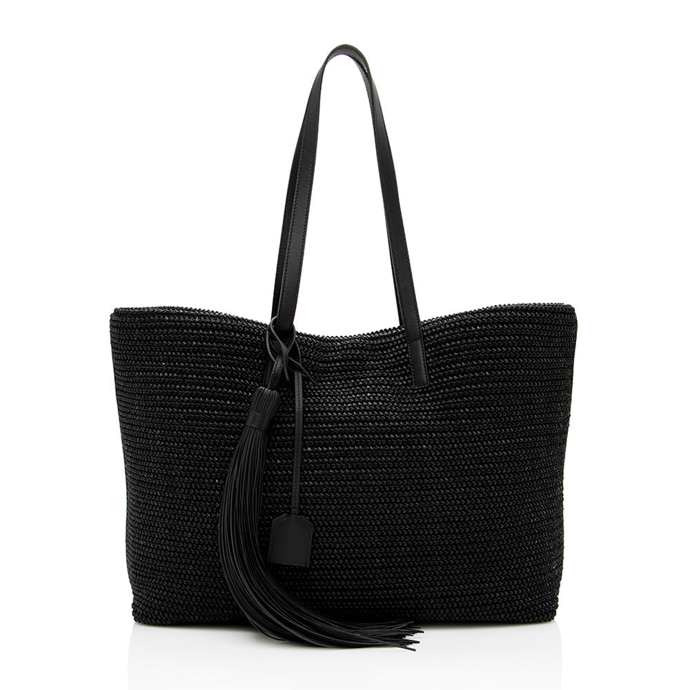 Saint Laurent Raffia Tassel Shopping Tote 14713