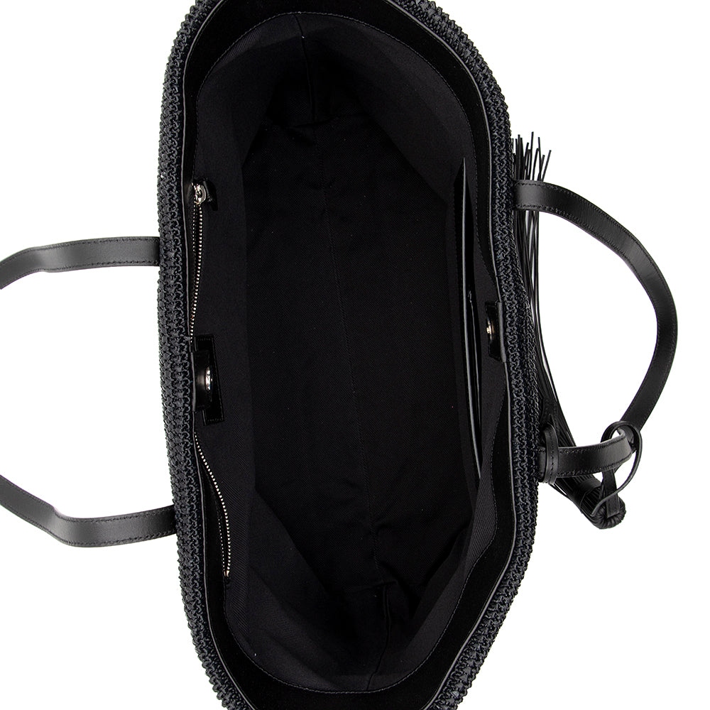 Saint Laurent Raffia Tassel Shopping Tote 14713