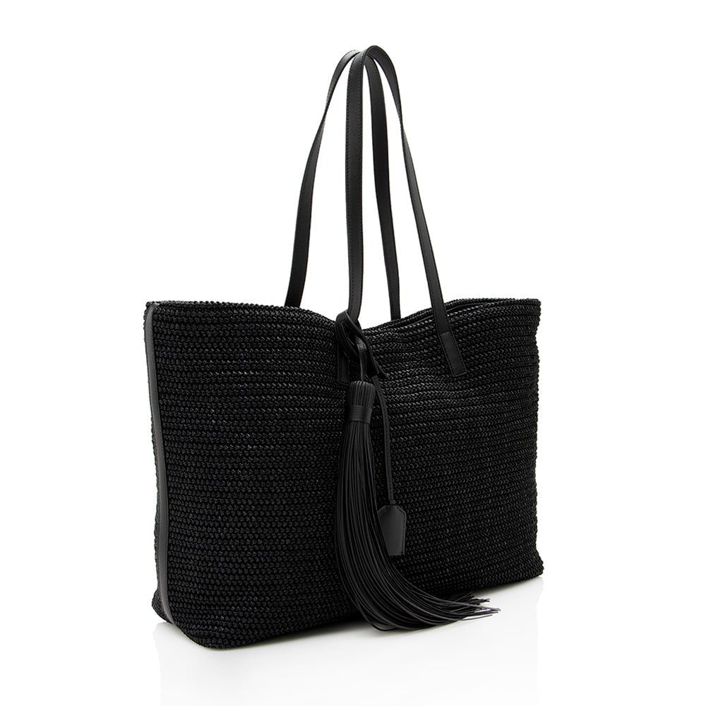 Saint Laurent Raffia Tassel Shopping Tote 14713
