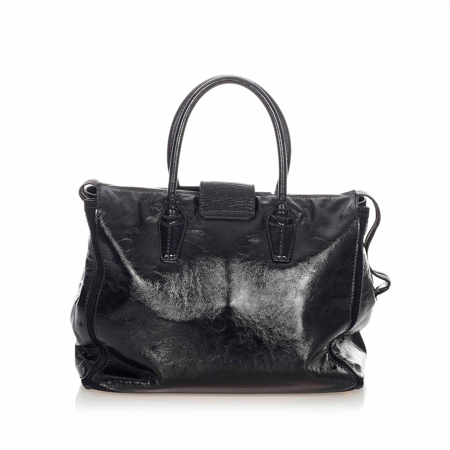 Saint Laurent Sac Muse Patent Leather Handbag (SHG-21584