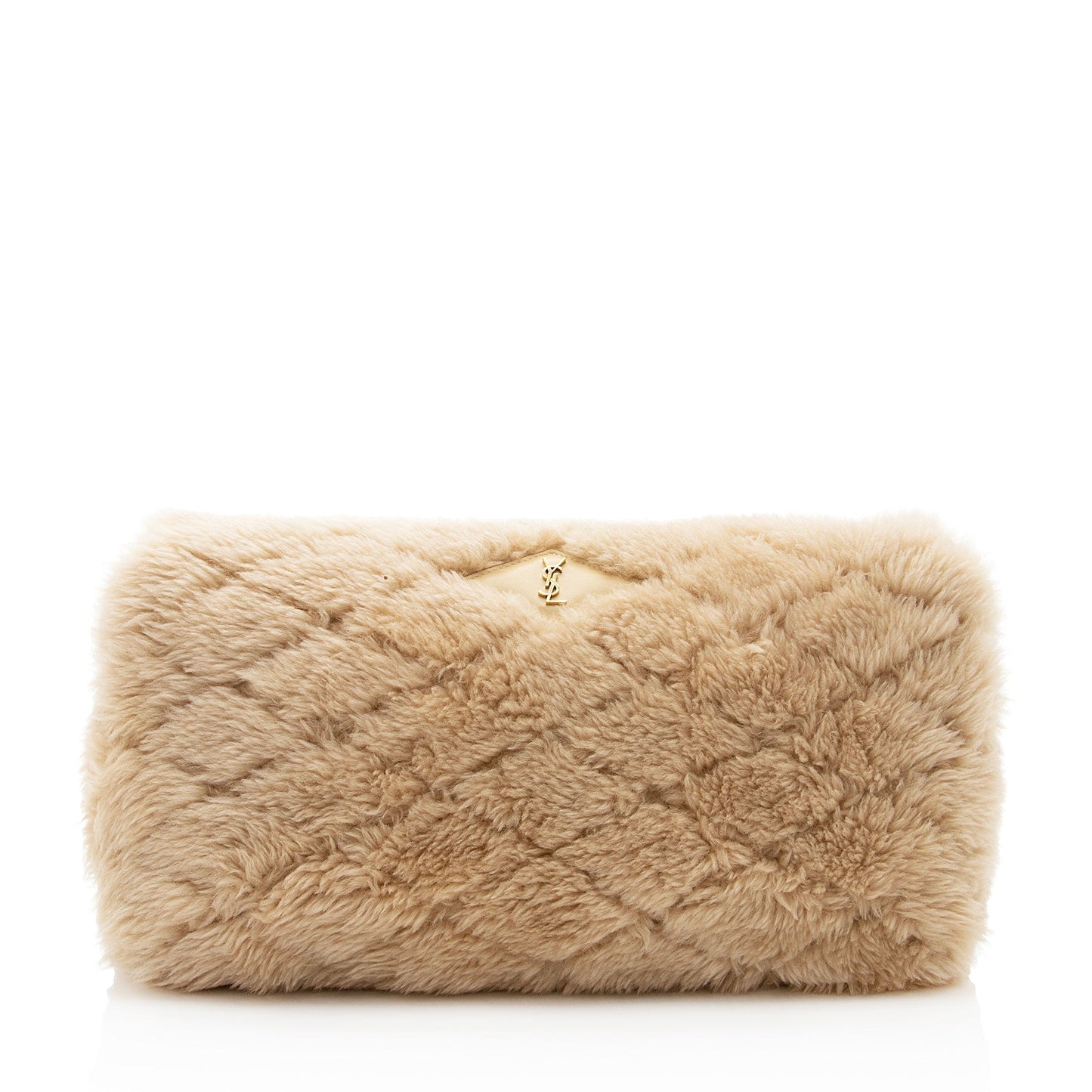 Saint Laurent Shearling Lambskin Puffer Sade Clutch OG4bp5