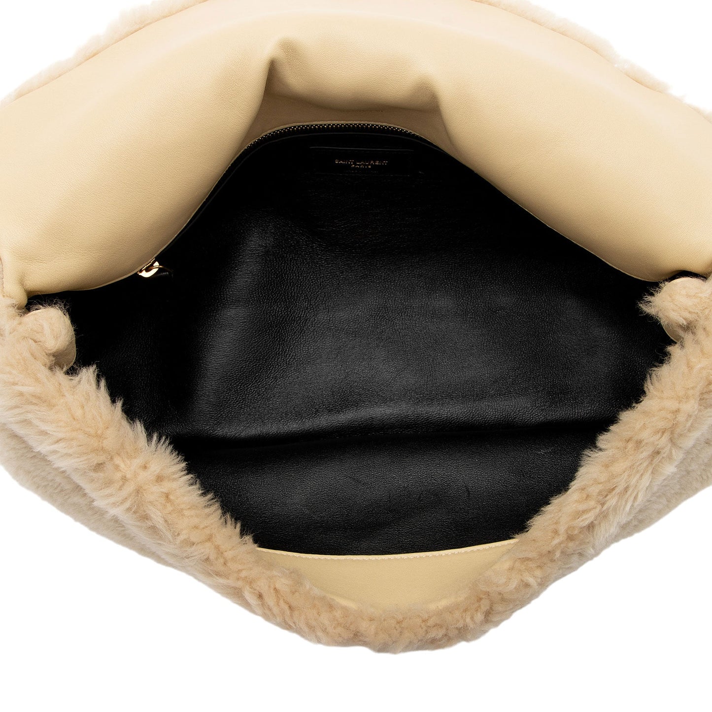 Saint Laurent Shearling Lambskin Puffer Sade Clutch OG4bp5