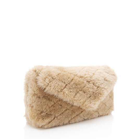 Saint Laurent Shearling Lambskin Puffer Sade Clutch OG4bp5