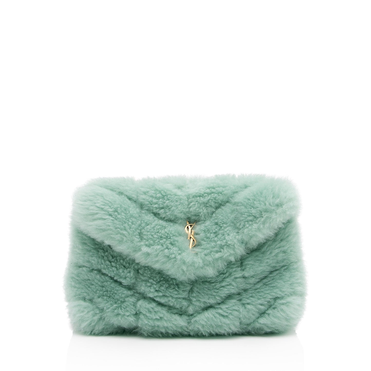 Saint Laurent Shearling Puffer LouLou Clutch viZusu