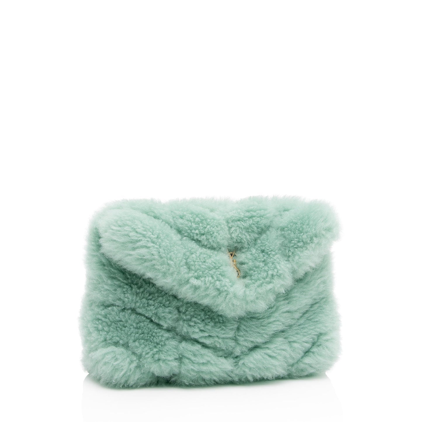 Saint Laurent Shearling Puffer LouLou Clutch viZusu